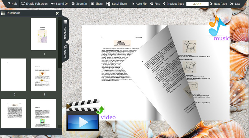 digital reading with page turning maker