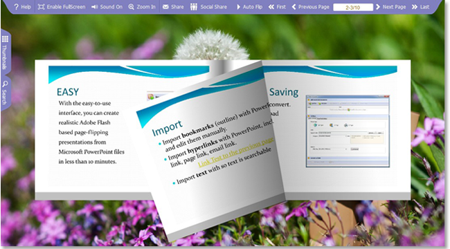 PowerPoint to page turning book