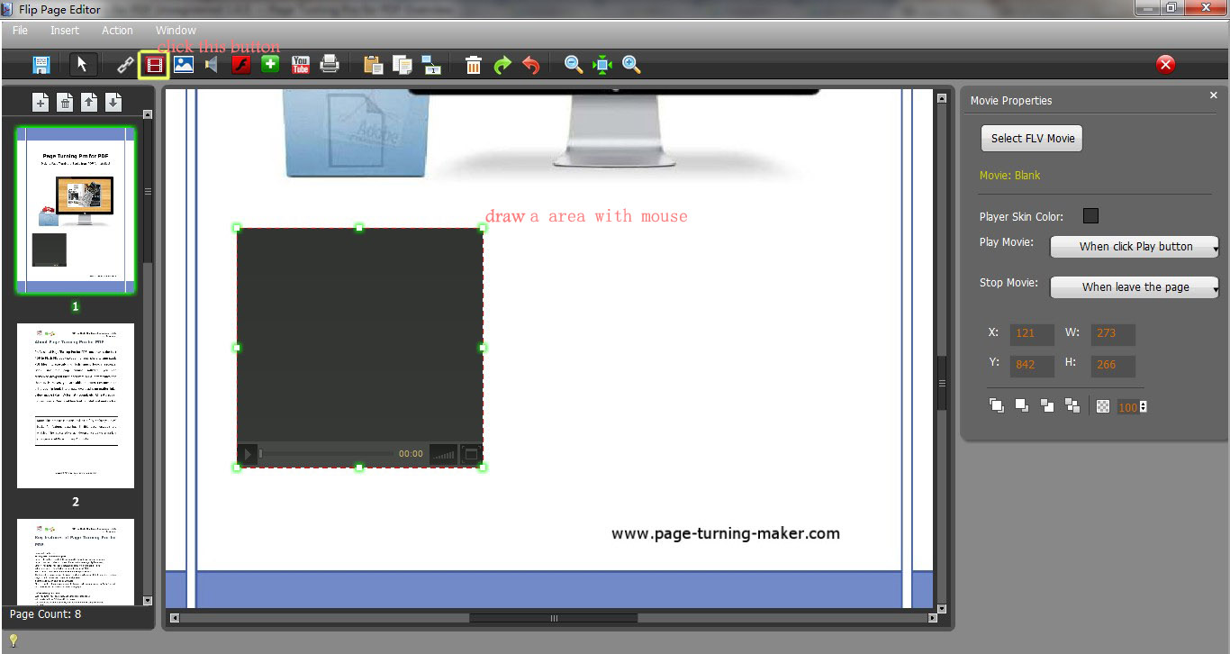 add video for page turning maker