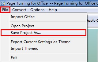 save project with page turning for office