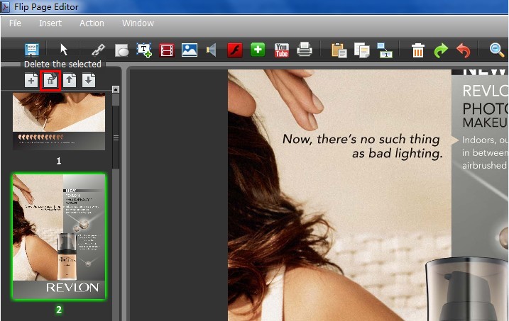 Delete flip page with page turning pro for pdf