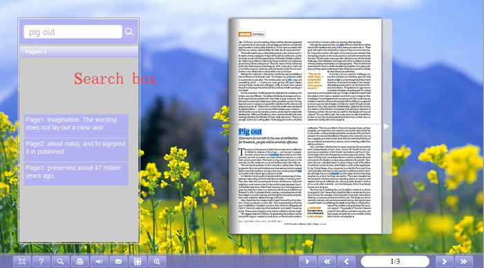 search page turning book