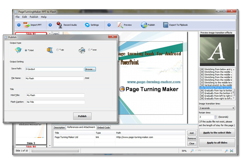 screenshot for Free PageTurningMaker PPT to Flash