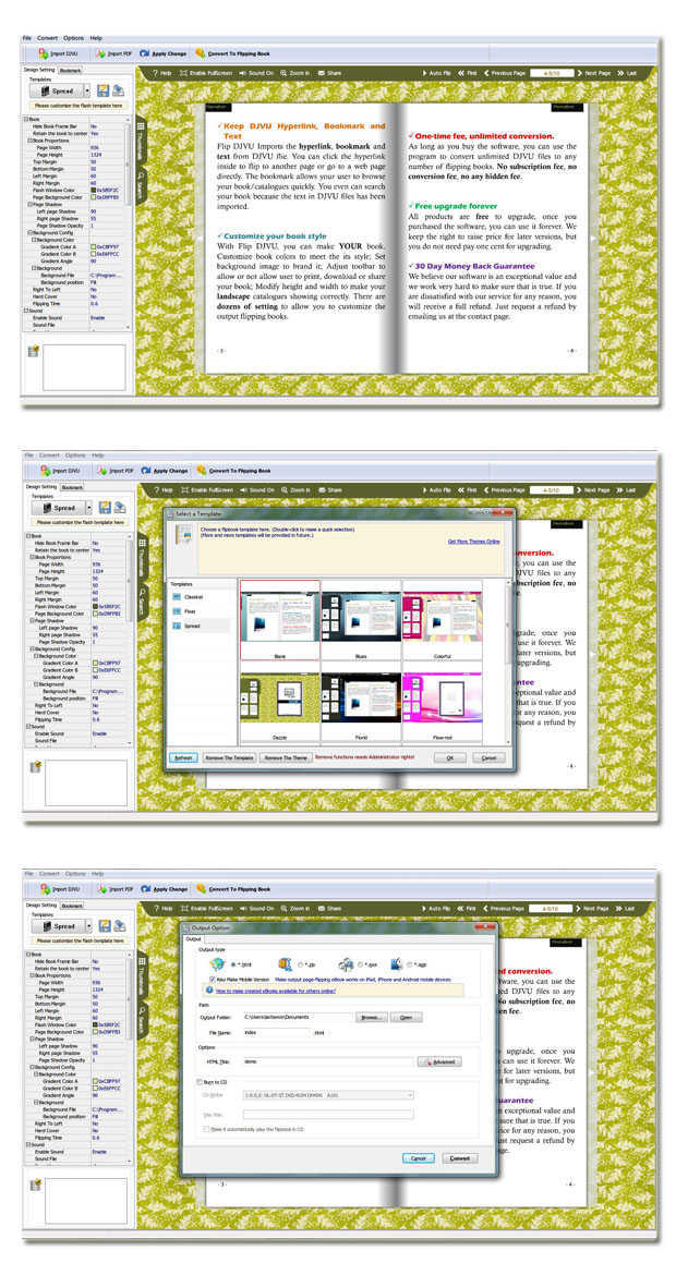 Page Turning for DjVu software