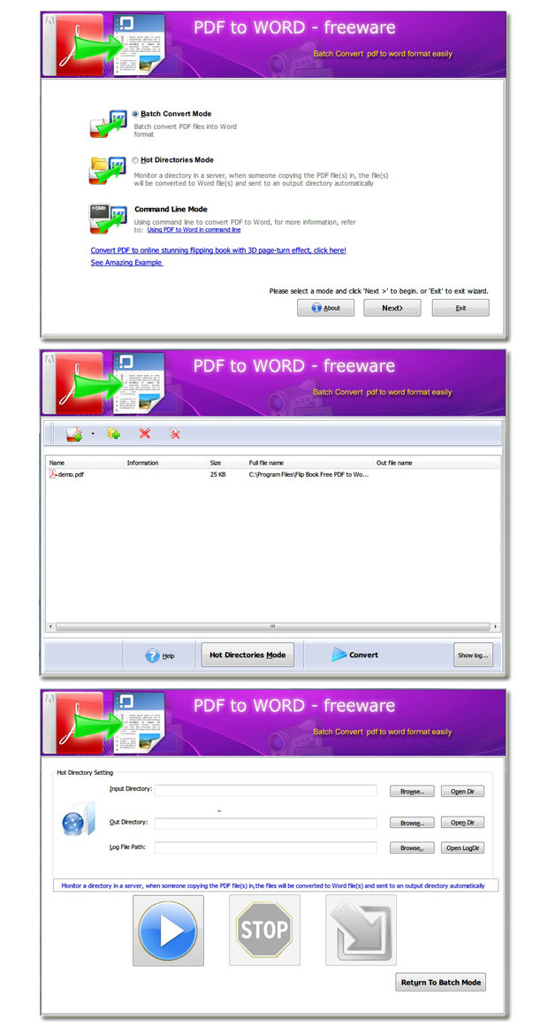 Page Turning Free PDF to Word screenshot Page Turning Free PDF to Word screenshot
