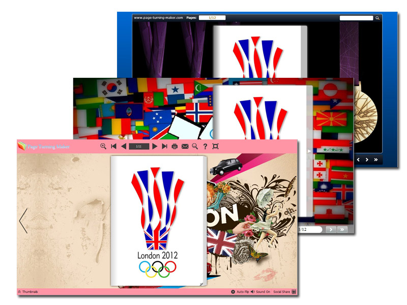 Page Turning Book Theme for 2012 Summer Olympics Game screenshot