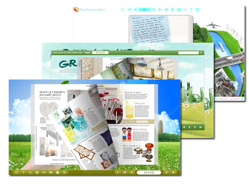 Green Style theme for Page Turning Book Design 1.0 full