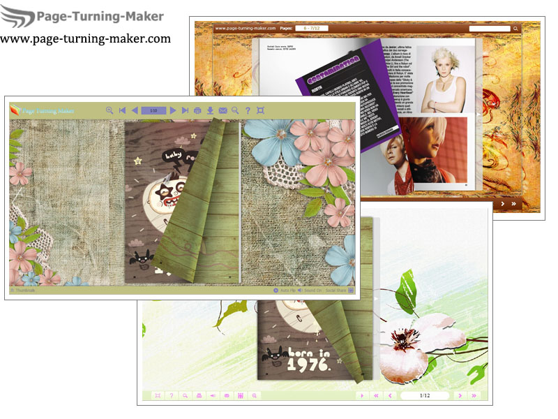 Hand-painted Flowers Theme for Page Turning Book screenshot